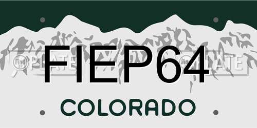 FIEP64 Colorado License Plate