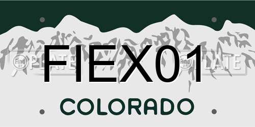 FIEX01 Colorado License Plate