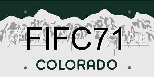 FIFC71 Colorado License Plate