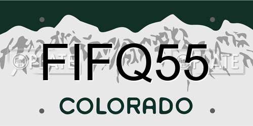 FIFQ55 Colorado License Plate