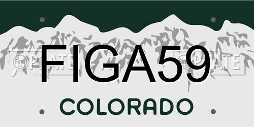 FIGA59 Colorado License Plate