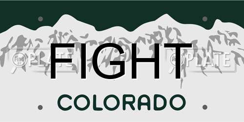 FIGHT Colorado License Plate