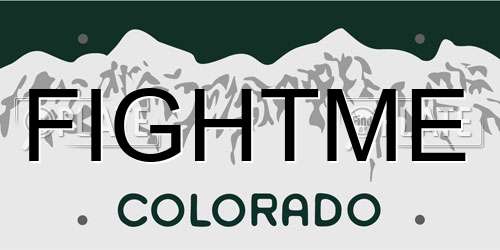 FIGHTME Colorado License Plate