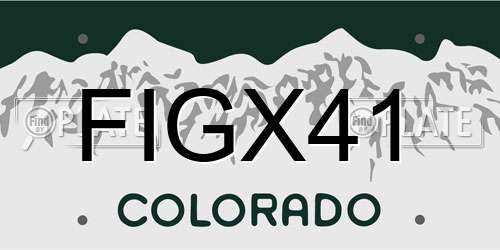 FIGX41 Colorado License Plate