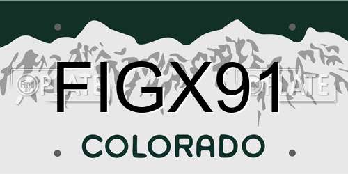 FIGX91 Colorado License Plate