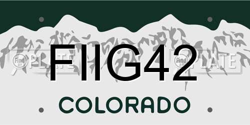 FIIG42 Colorado License Plate
