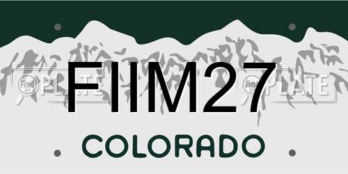 FIIM27 Colorado License Plate