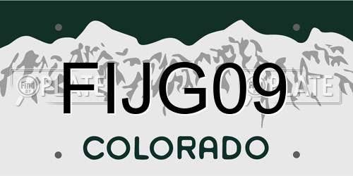 FIJG09 Colorado License Plate