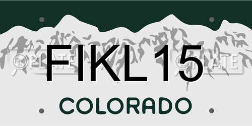 FIKL15 Colorado License Plate
