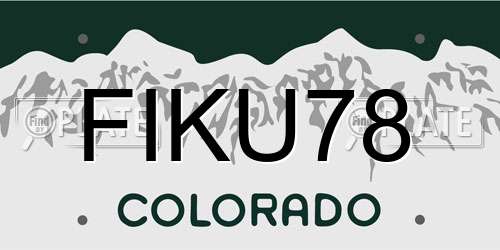 FIKU78 Colorado License Plate