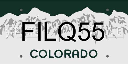 FILQ55 Colorado License Plate
