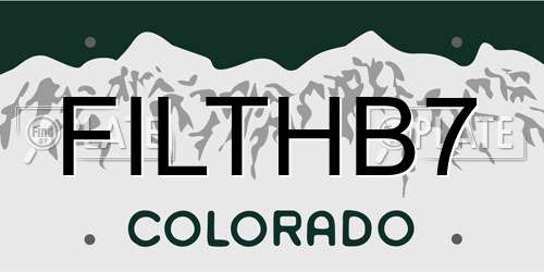 FILTHB7 Colorado License Plate