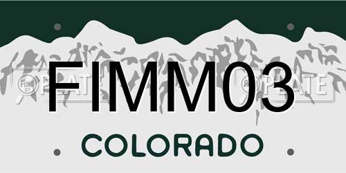 FIMM03 Colorado License Plate
