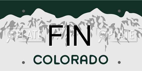 FIN Colorado License Plate