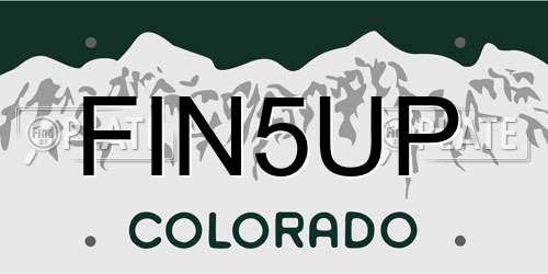 FIN5UP Colorado License Plate