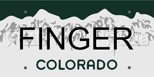 FINGER Colorado License Plate