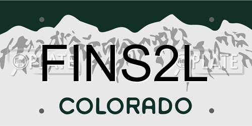 FINS2L Colorado License Plate