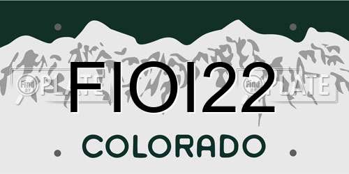 FIOI22 Colorado License Plate