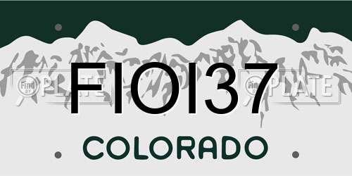FIOI37 Colorado License Plate
