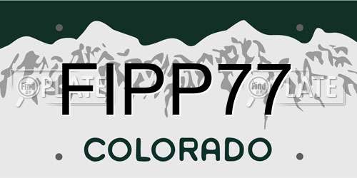 FIPP77 Colorado License Plate