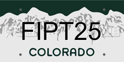 FIPT25 Colorado License Plate