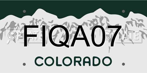 FIQA07 Colorado License Plate