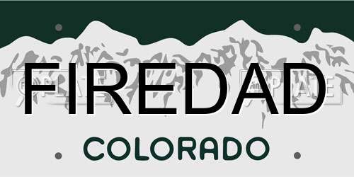 FIREDAD Colorado License Plate