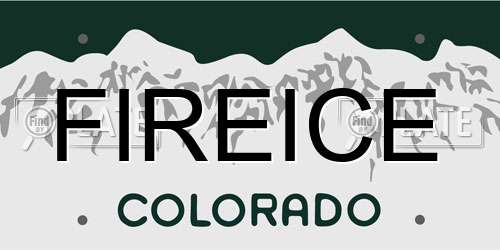FIREICE Colorado License Plate