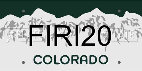 FIRI20 Colorado License Plate