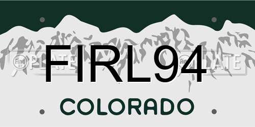 FIRL94 Colorado License Plate