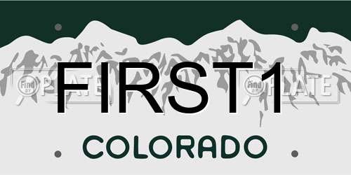 FIRST1 Colorado License Plate