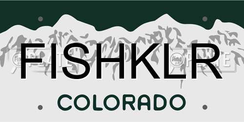 FISHKLR Colorado License Plate
