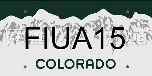 FIUA15 Colorado License Plate