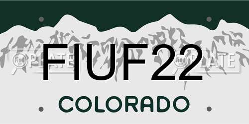 FIUF22 Colorado License Plate