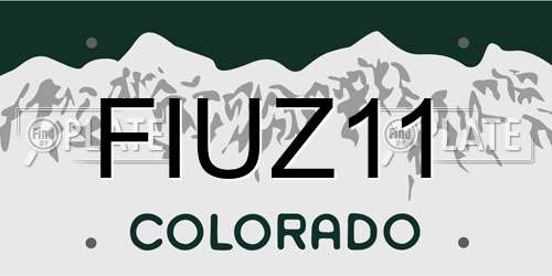 FIUZ11 Colorado License Plate