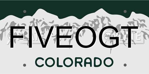 FIVEOGT Colorado License Plate
