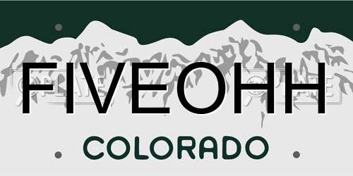 FIVEOHH Colorado License Plate