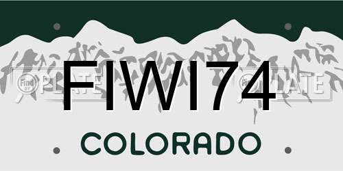 FIWI74 Colorado License Plate