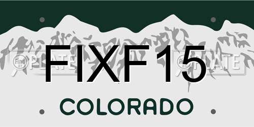 FIXF15 Colorado License Plate
