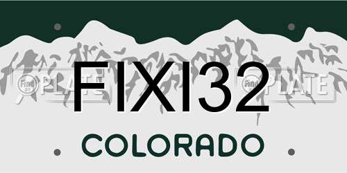 FIXI32 Colorado License Plate