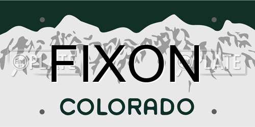 FIXON Colorado License Plate