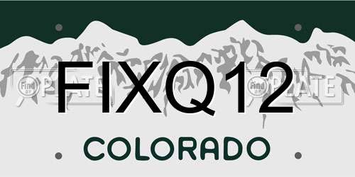 FIXQ12 Colorado License Plate