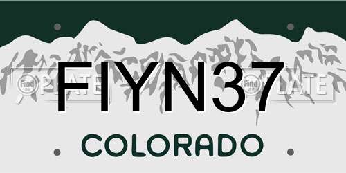 FIYN37 Colorado License Plate