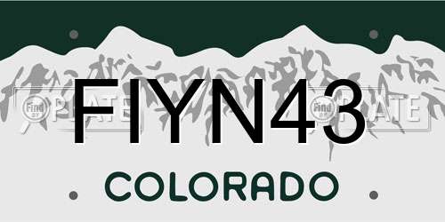 FIYN43 Colorado License Plate