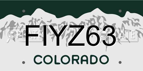 FIYZ63 Colorado License Plate