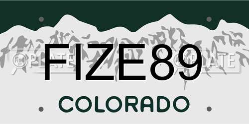 FIZE89 Colorado License Plate