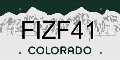 FIZF41 Colorado License Plate