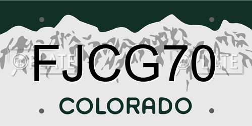 FJCG70 Colorado License Plate