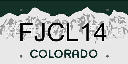 FJCL14 Colorado License Plate