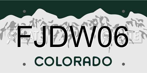 FJDW06 Colorado License Plate